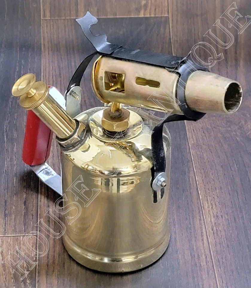 Collectible Kerosene Oil vintage Brass Blow Torch Vintage Style Soldering Tools. - Image 3 of 4
