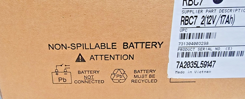 APC, RBC7, BATTERY, FOR APC SUA1500, SMART-UPS 1500, SMT1500, 18AH, AS-IS, USED - Picture 5 of 15