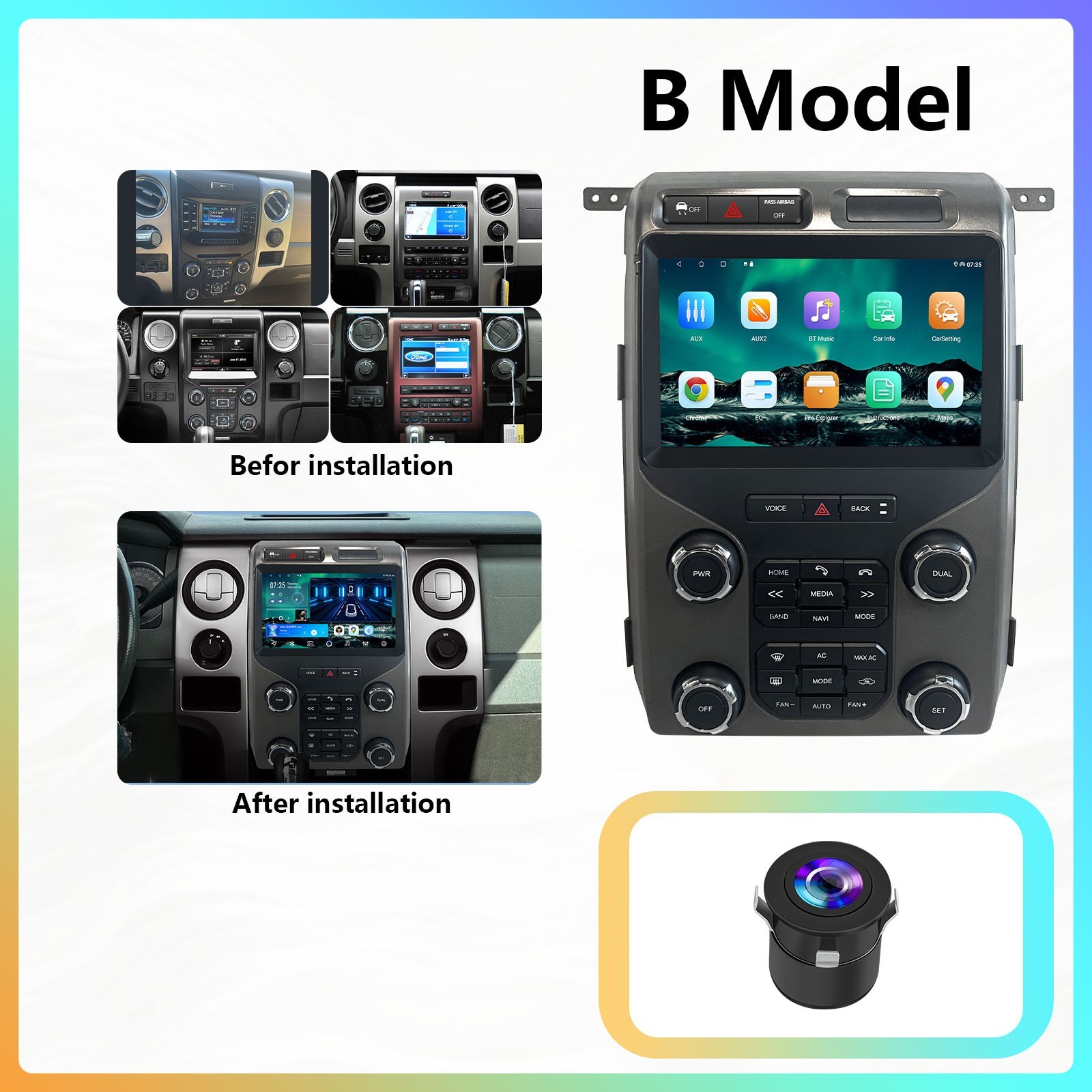 For Ford F150 2009-2014 Apple Carplay Android 15 Car Stereo Radio WiFi GPS Navi