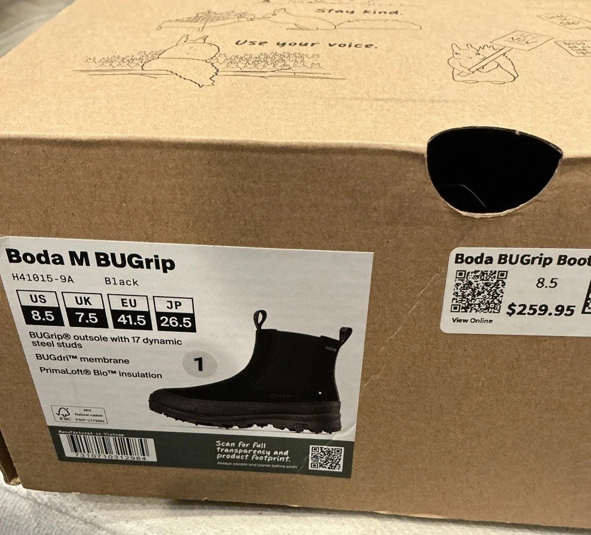 Icebug Boda M BUGrip Chelsea Boot Men’s US 8.5 Carbide Studded Winter BNIB