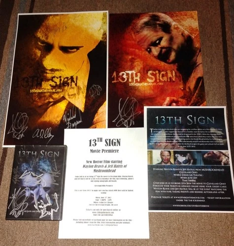 13TH SIGN DVD (2012) Waylon Reavis/Jeff Hatrix/Mushroomhead Lot, Posters, Promos