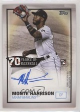 2021 Topps 70 Years of Baseball Auto Series 2 Monte Harrison #70YA-MH Auto 0cv
