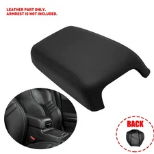 Black Leather Console Armrest Center Lid Cover Skin for Dodge Charger 2011-2022