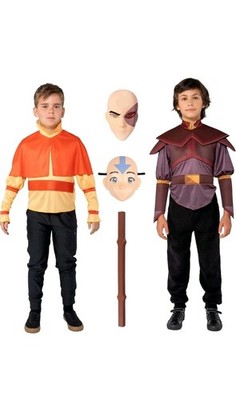 Avatar The Last Airbender Aang & Zuko Costume Set Kids M (8-10) Nickelodeon New