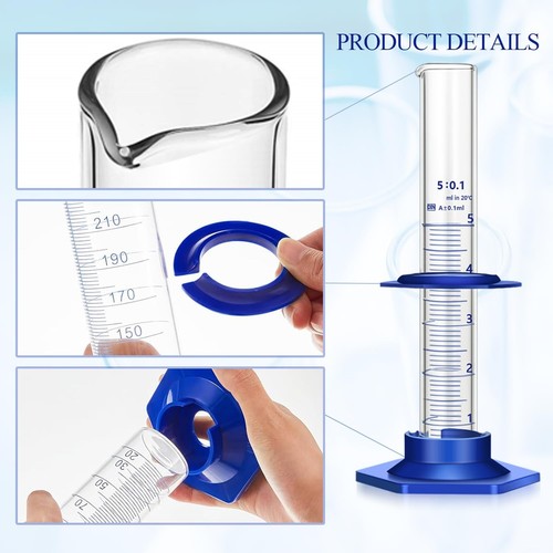 Lab-Grade 5ML Thick Glass Graduated Cylinder with Dropper and Anti-Fall Base - Picture 9 of 11