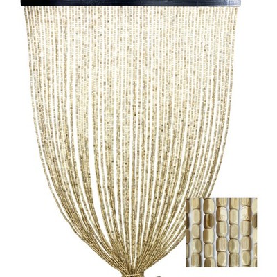 Handgemachte Natur Beige Holz Perlen Vorhang - 100% natürliche Bambusfäden - sch
