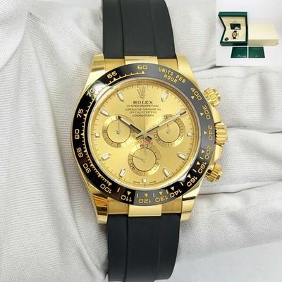 2022 Rolex Daytona 116518LN 40MM Champagne Dial 18K Yg Oysterflex Box Papers
