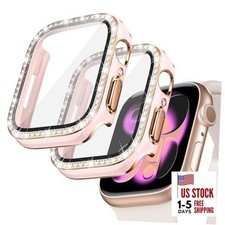 2-Pack Bling Case for Apple Watch Series 11/10 Screen 42 mm Pink Pink