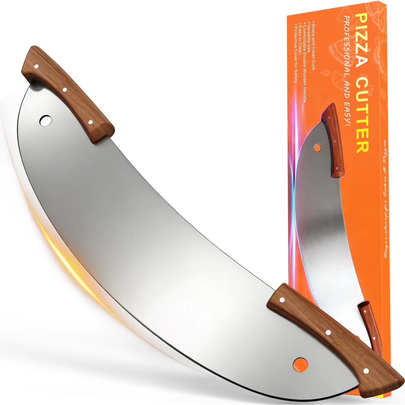20-Inch Pizza Rocker Blade Cutter, Stainless Steel with Double Wooden Handles, P
Opens in a new wind