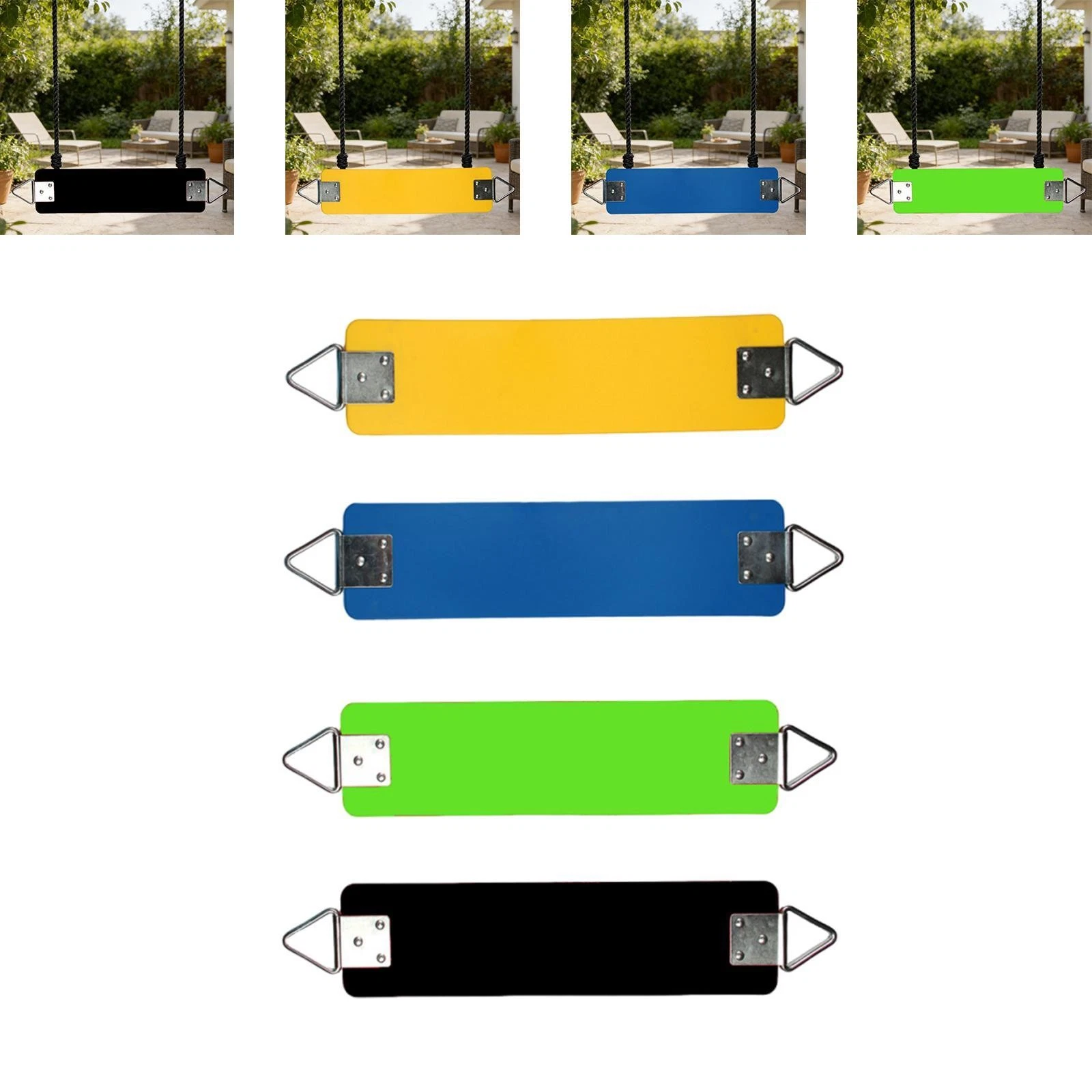 Swing Seat with Metal Triangle Rings EVA for Kids Adults for Garden Outdoor