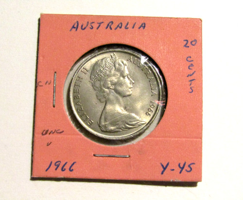 1966 Australia 20 Cents unc Coin Duckbill Platypus