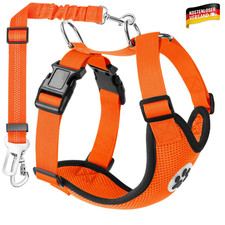 Hundegeschirr Sicherheitsgurt Auto atmungsaktiv verstellbar 2 Karabiner