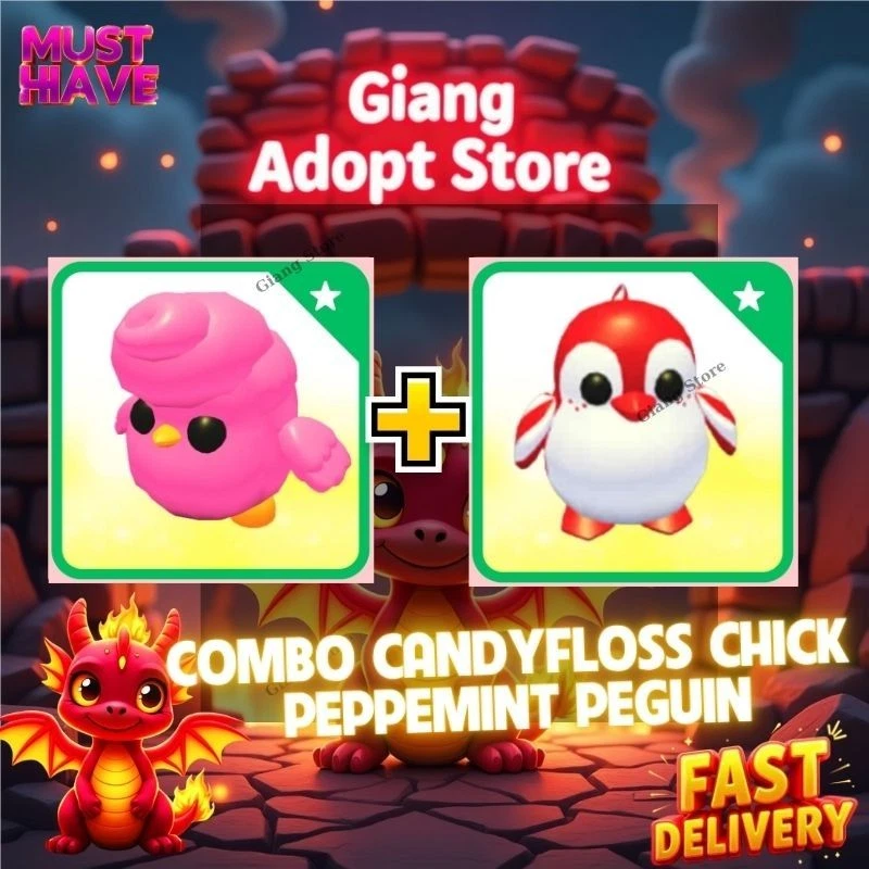A NEW BRAND 🍭 Candyfloss Chick+Peppermint Penguin –Pet Combo| Fast Ship/Trusted Store!!