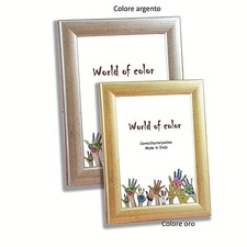 CORNICE LEGNO DA PARETE 721 CORNICI ORO ARGENTO DA TAVOLO PER FOTO  STAMPE ITALY