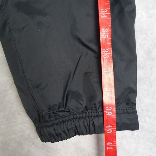 Vintage Nike Track Pants Boys Small Black Lined Pull On Zip Ankle Swoosh 90s - Picture 12 of 20