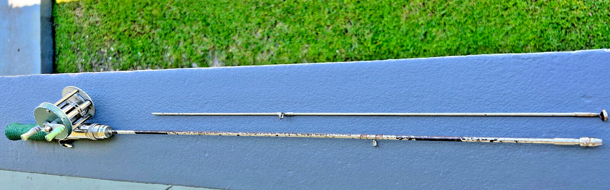 Scarce Old ABU Record Fishing Combo Steel Rod Record 22 + Cast