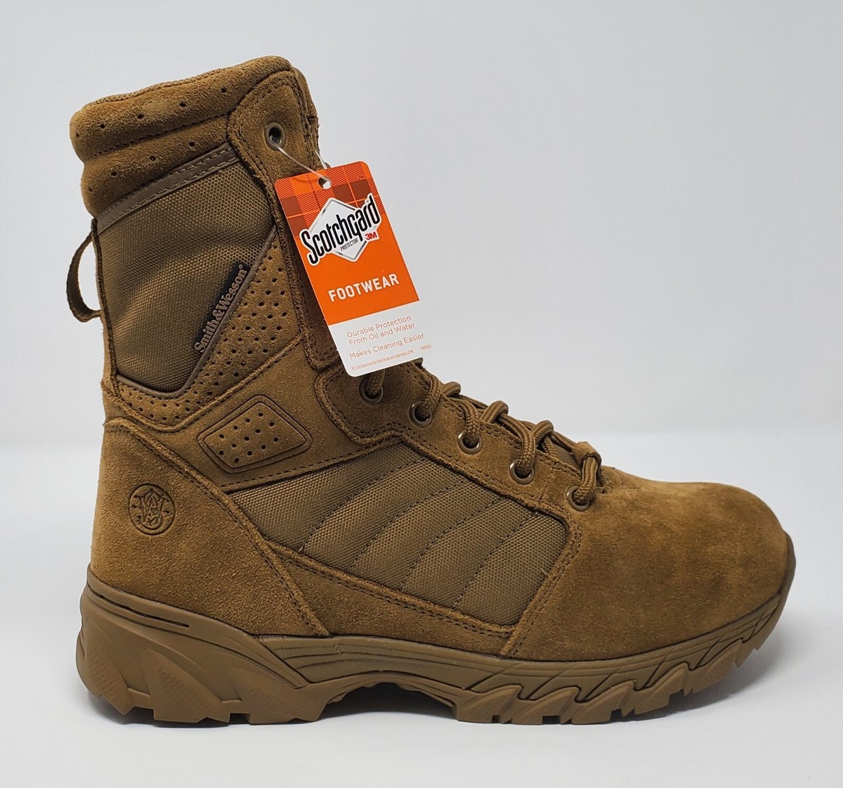 SMITH & WESSON Mens BREACH 2.0 Coyote 8in Side Zip Boots 8.5 SMITH & WESSON Mens BREACH 2.0 Coyote 8in Side Zip Boots 8.5