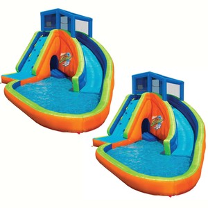 Banzai Falls Inflatable Water Park Kiddie Pool with Slides & Cannons (2 Pack) - Click1Get2 Coupon&