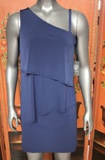 Vince Camuto Tiered One Shoulder Tunic Dress Navy Blue Size 6 NWT