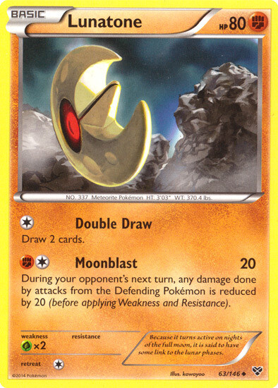 ポケカ　ムーン Lunatone - 63/146 - Uncommon x1 - Lightly Played - XY (Base Set