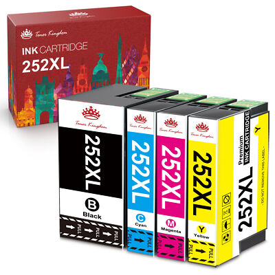 4PK T252XL 252XL Ink Cartridges For Epson WorkForce WF-3630 7620 7110 7720DTWF