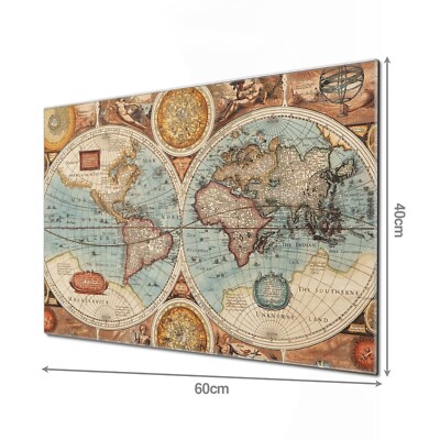 Glas Magnetwand Design Magnettafel beschreibbar m. Magneten Whiteboard Weltkarte