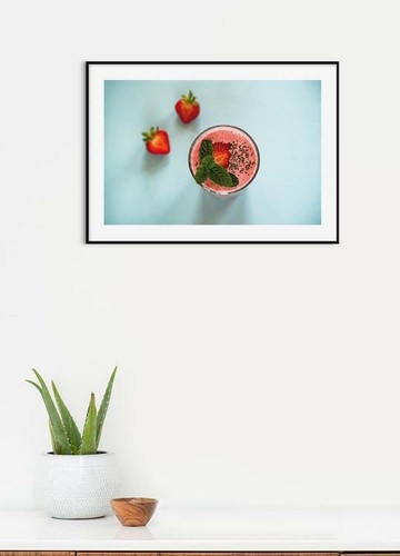 Stampa Fragola Stampa di Qualita Poster da Parete Arredo Cucina Frullato - Picture 3 of 17