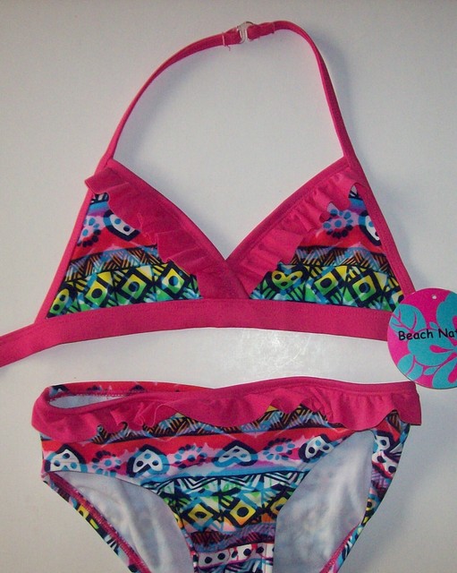 Beach Native Swimsuit Swimwear Girls TwoPiece Sz 6 Ruffles Assorted