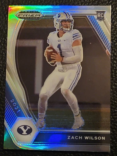 2021 Panini Prizm Draft Picks ZACH WILSON Rookie Jets BYU- Silver Prizm #105