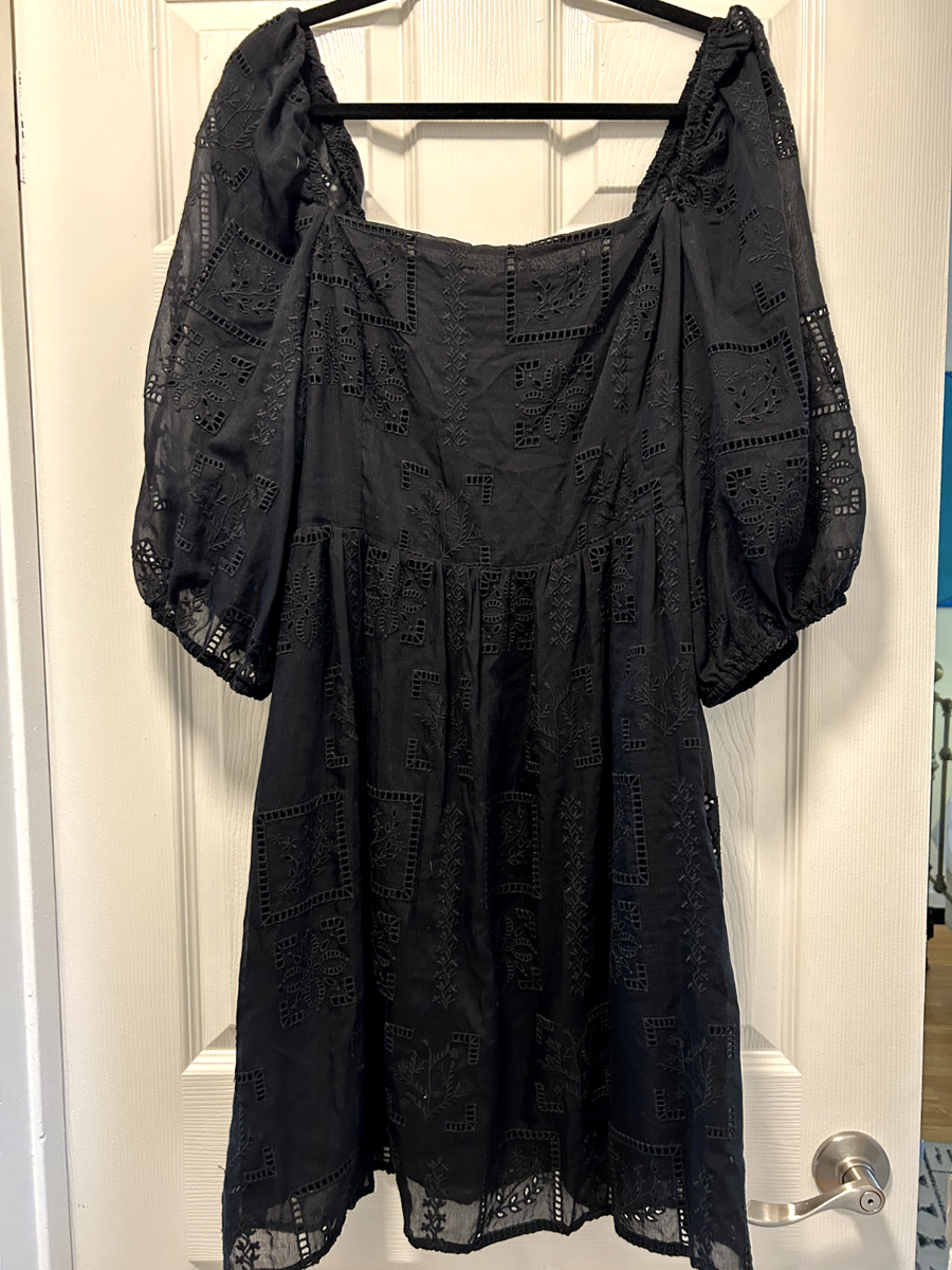 johnny was black lace dress Beautiful Knee-Length Johnny Was Black Lace Dress XL NWT RT $388