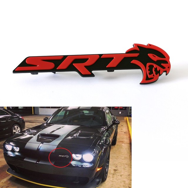 OEM 201519 Dodge Challenger Black SRT Hellcat Grille Emblem Mopar
