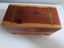 Mini coffre en cèdre "trésors de filles" boîte à bibelots Médora, souvenir Dakota du Nord