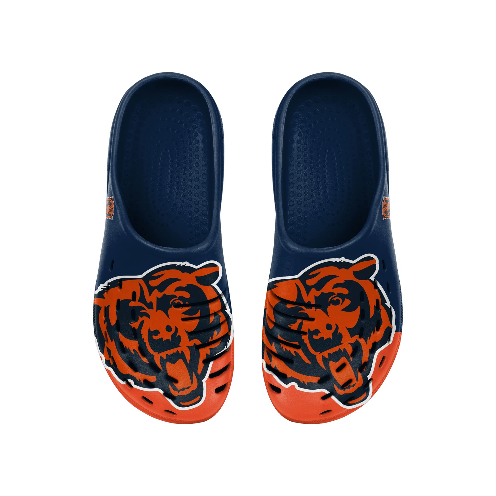 Chicago Football Team Bears Colorblock Big Logo Clogs, Gift for Fan