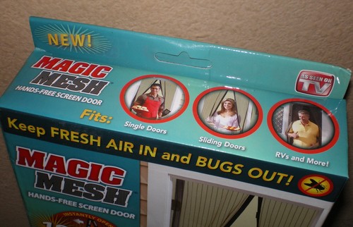 Original MAGIC MESH Magnetic Hands Free 2 Screen Door Panels 83x39 RV Pets Bugs - Picture 2 of 6
