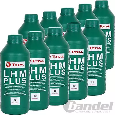 10x1L TOTAL LHM PLUS + ACEITE HIDRÁULICO ACEITE VERDE SERVO ACEITE LÍQUIDO DE FRENOS CITROEN