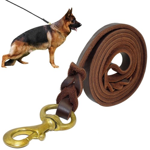Leather Walking Training Dog Leash Pet Leads Pet Strap Dogs Long
