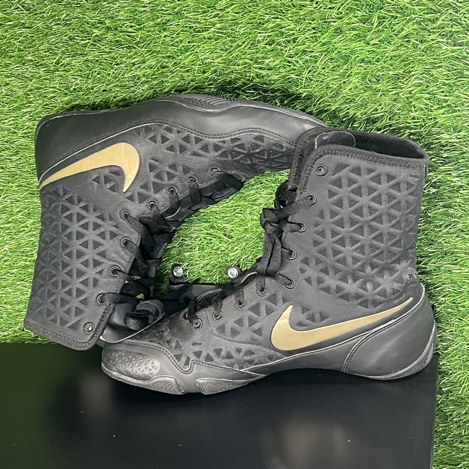 Nike KO Boxing Shoes Boots Black/ Gold 839421001 Men… Gem