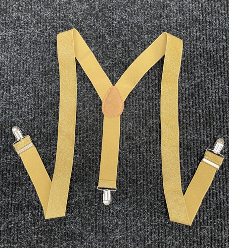 Set bretelle e cravatta con fiocco oro sposi - regolabile, elegante matrimonio - Foto 2 di 5