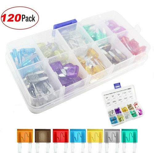120 PCS Mini Blade Fuse Assortment Auto Car Motorcycle Truck FUSES Kit APM ATM - Picture 2 of 12