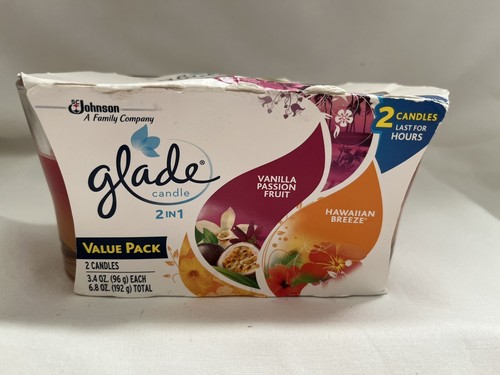 Glade Candle Jar, Air Freshener, 2In1, Hawaiian Breeze & Vanilla Passion Fruit,  - Picture 2 of 7