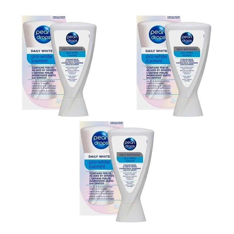 3pz PEARL DROPS Daily Whitening pro-white icemint dentifricio sbiancante 50ml