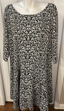 Taylor Woman Fit 'n Flare Dress Size 22W Scoop Neck 3/4 Sleeve Rear Zipper