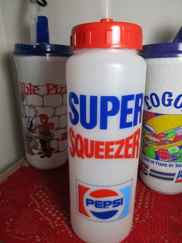 Mixed lot of 6 Pepsi Plastic Sports Bottles/Tumblers With Straws 4=Whirley @@ - Picture 9 of 14