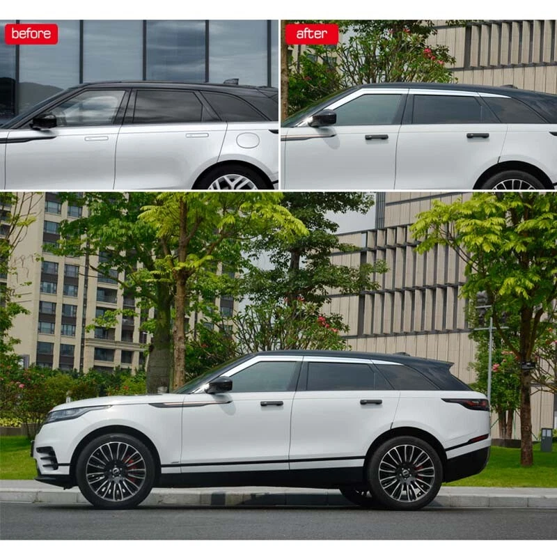 Chrome Side Window Deflector Visor Rain Guard For Land Rover Range Rover Velar - Imagem 2 de 4