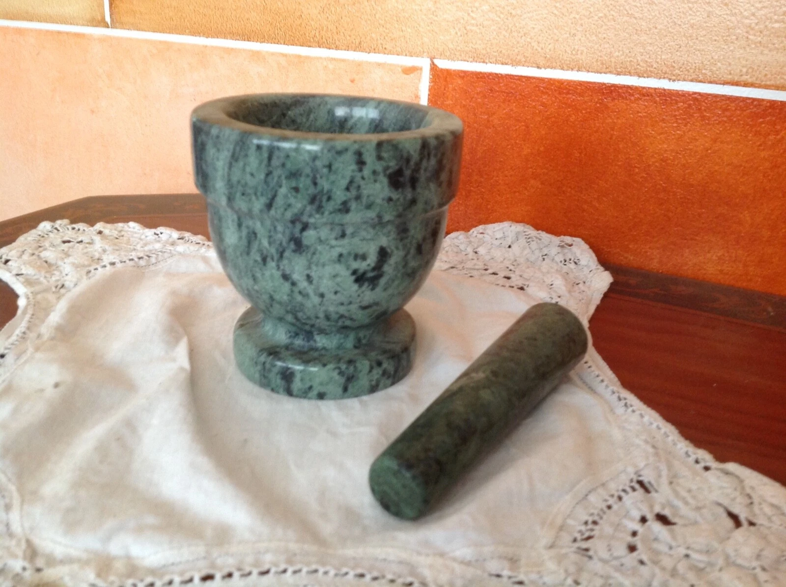 Green Marble Mortar & Pestle Set