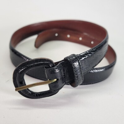 Ralph Lauren Black Genuine Lizard 5 Notch Belt W Metal Buckle Made In Italy Ralph Lauren | Accessories | Ralph Lauren Black Genuine  main image 4