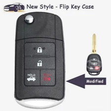 Modified Flip Remote Key Case Shell Fob 4 Button for 2012 2013-2018 Toyota Camry