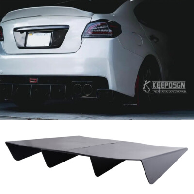 JMTAAT Rear Bumper Diffuser For 2015-2021 Subaru WRX & STI Sedan - Textured Black Lip Spats & Fin - View #5