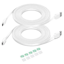 Flat Power Extension Cable for Security Cameras 10FT Not Compatible with Type-C