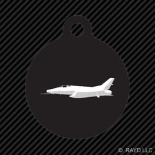 Side View F-100 Super Sabre Keychain Round with Tab engraved many colors f100